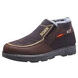 Binggong Winterschuhe Herren Plateau Worker Boots Schuhe Männer Stiefeletten Warm Gefüttert Winterboots Flache Schuhe kurze Stiefel Baumwollschuhe Schneestiefel Wanderstiefel Ankle B