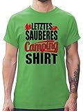 Hobby Outfit - Letztes sauberes Camping Shirt schwarz - XL - Grün - Camping Tshirts für männer - L190 - Tshirt Herren und Männer T-S