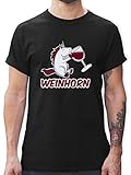 Einhörner - Weinhorn - L - Schwarz - Tshirt weinhorn - L190 - Tshirt Herren und Männer T-S
