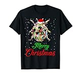 Merry Christmas Cute Xmas Lights Santa Floral Flower Ladybug T-S