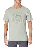 Columbia Herren Bluff Mesa II T-Shirt mit grafischem Aufdruck, Hellgrün mit Wappenschild (Safari Shield), XL, 1934834