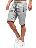 BOLF Herren Kurze Sporthose Motiv Print Shorts Bermudas Trainingshose Fußballhose Fitnesshose Short Hose Sweathose Stretch Freizeithose Street Style JX203 Grau XL [7G7]