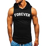 Xiangdanful Tank Top Pullove Herren Sommer Sport Fitness Stringer Gym Trägershirts T-shirt Jogging Ärmellos Hoodie Muskelshirt Slim Fit Tanktops Männer Tankshirt Unterhemd Achselshirt L