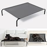 Hundeliege Klappbar Hundebett Outdoor Hundeliegen Liegeplatz Hundesofa Haustierbett Katzenbett Grau Groß - 114cm x 76cm x 15