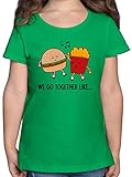 Anlässe Kinder - We go Together Like. Burger und Pommes - 104 (3/4 Jahre) - Grün - Pommes - F131K - Mädchen Kinder T-S