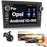 Hikity Android Autoradio mit Navi für Opel Astra Corsa Vectra mit 7 Zoll Bildschirm 2 Din RDS Autoradio mit Bluetooth Freisprecheinrichtung AHD Rückfahrkamera FM USB Spiegeln Link+WiFi+Canb