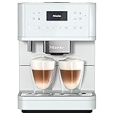 Miele CM 6160 MilkPerfection Kaffeevollautomat – OneTouch for Two, AromaticSystem, 4 Genießerprofile, DoubleShot, WLAN-fähig, LED-Beleuchtung, leichte Reinigung u. v. m. – Lotosweiß