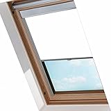 Lospitch Dachfenster Rollo Verdunkelungsrollo für VELUX Dachfenster / M06 Weiß (61.3x94.0cm)/ Verdunkelung & Thermo H