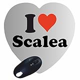 Herz Mauspad 'I Love Scalea' in Weiss, eine tolle Geschenkidee die von Herzen kommt| Rutschfestes Mousepad | Geschenktipp: Weihnachten Jahrestag Geburtstag Liebling