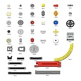 Lommer Technik Ersatzteile Set, 356Pcs DIY Technik Teile Differentialgetriebe Getriebe Technik Auto Zubehör, Technik Klemmbausteine Set Kompatibel mit Lego T