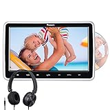 NAVISKAUTO 10,1' Zoll Auto Monitor DVD Player HDMI IN HD Bildschirm mit KFZ Kopfstützenhalterung Slot-in Disc unterstützt SD USB AV IN und Out für Kinder Schw
