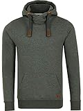 riverso Herren Kapuzenpullover RIVNiklas Pullover Sweatshirt Hoodie Kapuze Kängurutaschen Cross-Over-Kragen Regular Einfarbig Baumwolle Grau 4XL (4XL, Grey Melange Standard 2 (BJD))