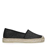 Schwarze Bast-Espadrilles Schw