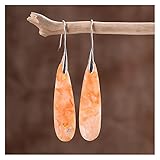 HONGYAN 1 Paar Haken Teardrop Ohrringe Schmuck (Metal Color : Orange Silver)
