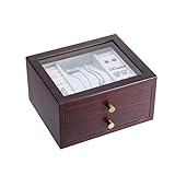 EPOU Schmuckkästchen Holz Schmuckschatullen Multi Schicht Mit Spiegel Antike Retro- Fach-Art High-End-große Kapazitäts-Organizer Box Schmuck-Organizer-Behälter (Color : Red)