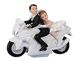 Geschenkestadl Hochzeitspaar auf Motorrad Hochzeit Figur ca. 12cm x 15