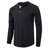 ZUYOU Herren Golf Henley Shirts Langarm Rundkragen Knopfleiste Slim Fit Polo Shirt Langarmhemd Sweatshirt Unterzieh Herren Herbst Winter Casual Elegant Basic Business Arbeits Langarmshirts U