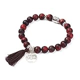 Armband mit Buddhistische Perle – EIN Armband aus natürlichen Perlen mit Amulett Buddha Kopf und Charme Lotusblüte Schutzstein Chakren - b
