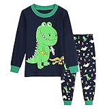 MRULIC Kleinkind Baby Pullover Langarm Rundhals Cartoon Drucken T-Shirt Hosen Set Outfits Pyjamas NachtwäSche Langarmshirts Bekleidungssets Jungen Geburtstag Geschenk(A,120)