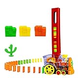 LucaSng Domino Zug Spielzeug Set mit 80 PCS Domino Blöcken Automatischer Domino Zug mit Licht und Ton Kinder Elektrostapel Spielzeug Geschenk für Mädchen Jung