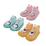 Love&Pure Baby Jungen Mädchen Indoor Hausschuhe Anti-Rutsch-Socken Schuhe / Medium (Pink, Gelb, Grün)