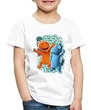 Spreadshirt Der Kleine Drache Kokosnuss Freundschaft Kinder Premium T-Shirt, 122-128, Weiß