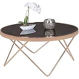 FineBuy Couchtisch Glas ø 82 cm Metall Wohnzimmertisch Modern | Glastisch Rund Sofatisch Wohnzimmer Schwarz | Moderner Metalltisch mit Glasplatte | Kleiner Runder Design T