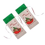 Toddmomy 2Pcs Weihnachten Flasche Abdeckung Champagner Flasche Tasche Kordelzug Rotwein Geschenk Taschen Beutel für Weihnachten Dinner- Party Dek