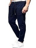 JEFF Herren Dyer Stoffhose mit 4 Taschen | Lange Regular Fit Super Stretch Hose Herrenhose 5% Elastan Sommerhose Männerhose Long Men's Pants Freizeithose für Männer Navy S