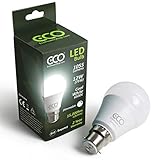 ECO Dimmbare 2-polige B22-Bajonett-Glühbirne, 12 W, dimmbar, LED-Energiesparlampe, entspricht 75 W, mattiert, kaltweiß (6500 K), 15000 Stunden (kaltweiß (6500 K), 1 Packung