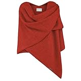 GIESSWEIN Merino Lambswool Cape - Eleganter Feinstrick Überwurf aus Lammwolle, Merinowolle Cape für Damen, XXL Umhängetuch, Poncho-S