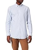 Seidensticker Herren Modern Langarm mit Button-Down Kragen Soft Gestreift Smart Business Businesshemd, Blau (Blau 12), Kragenweite: 43