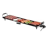 Teppan Yaki Grill XXL Tischgrill Elektrogrill Fettauffangbehälter 90 x 23 cm (Japanischer Grill, Starke 1800 Watt, Große Grillfläche, Gesundes Grillen)