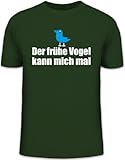 Shirtstreet24, Der frühe Vogel kann Mich mal, Herren T-Shirt Fun Shirt Funshirt, Größe: S,dunkelgrü