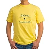 CafePress 'Ziplines 1.PNG' T-Shirt, 100 % Baumwolle Gr. M, gelb