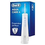Oral-B AquaCare 4 Munddusche, Zahnzwischenraumreiniger mit 4 Putzmodi für eine sanfte Zahnpflege und gesundes Zahnfleisch, Designed by Braun, weiß/b