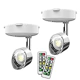 Wandstrahler, wandstrahler innen, led lampe batteriebetrieben, led leuchte mit batterie, 4 Dimmstufen Timer 4000K Warmweiß 2Pack