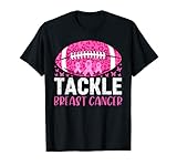 Breast Cancer Football Women Leopard Tackle Breast Cancer T-S