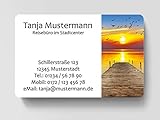 100 Visitenkarten, laminiert, 85 x 55 mm, inkl. Kartenspender - Steg M