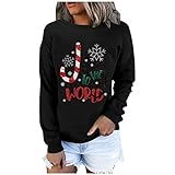 Pullover Damen Weihnachtsmotiv Weihnachten Winter Beste Freunde Pullover Langarm Kapuzenpullover Hoodie Sweatshirt für Frauen mit Motiv Bedruckte Bluse Shirt Damen Weihnachtsdruck Freizeit Sw