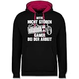 Shirtracer Nerd Geschenke - Bitte Nicht stören Gamer bei der Arbeit - weiß - L - Schwarz/Fuchsia - Nerd - JH003 - Hoodie zweifarbig und Kapuzenpullover für Herren und D