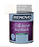 Acryl-Buntlack 2-in-1 750 ml RAL 0096 Altweiß seidenmatt R