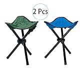 HPiano Outdoor Hocker Klappbar 2 Stücke, Dreibeinhocker 3-Bein-Hocker Kompakt Outdoor Stativ Hocker Klapp Freizeit Hocker, 3 Beine Stuhl Sitz Klapp Hocker Tragbar für Angeln Camping Wandern BBQ