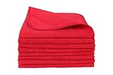 BELLANET Mikrofaser 8 STK. Universaltuch 40x40cm Rote Microfaser Universal-Reinigungstücher für Haushalt, Auto, Gewerbe, I