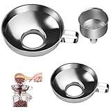 SPEACOUR 3 Teiliges Trichter Set Edelstahl Einfülltrichter Einkochtrichter Große Öffnungen Küche Einmachtrichter Küchentrichter mit GIFF zum Umfüllen von Gewürzen Flüssigkeiten Pulver Konfitü