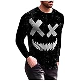 WENZHOU Langarm Rundhals Shirt Weihnachten 3D Gedruckter Sport Langarmshirt Herren Langarmshirts Herren Langarmshirt-Herren Tshirt Herren Herbst und Winter Freizeitkragen Lang