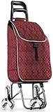 Eortzzpc Handwagen Faltende Oxford Tuch Tasche Einkaufswagen Cherry Printed Kletternwagenwagen 6 Räder for Zuhause Multifunktionale Trolley,Trolley Cart für Multi-Use (Color : C, Size : Free Size)