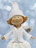 POMMERNTRAUM ® | Elfe - Engel - Schutzengel - Engelchen - Nana Engel | Weihnachtsengel Weihnachtsfigur Dekorationsfigur Schreibtischfigur (Weiss - 28 cm)