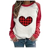 Katzen-Druck, Kapuzen-Sweatshirt, Damen, Valentinstag, Sweatshirt, Hoodies aus Baumwolle, große Größe, Sportjacke mit langen Taschen, Tops, Bluse, T-Shirt, Streetwear Gr. l, Blanc 6