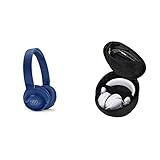 JBL Tune600BTNC - Noise-Cancelling On-Ear Bluetooth Kopfhörer mit integriertem Headset - Blau & Hama Kopfhörer-Tasche für On Ear/Over Ear Headset (17 x 16,5 x 6 cm, Schutztasche) schw